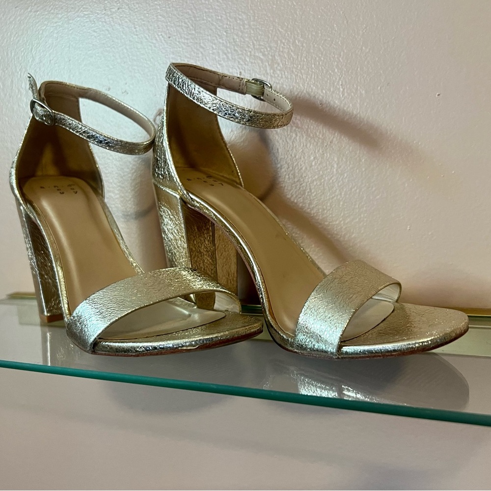 Gold Block Heels